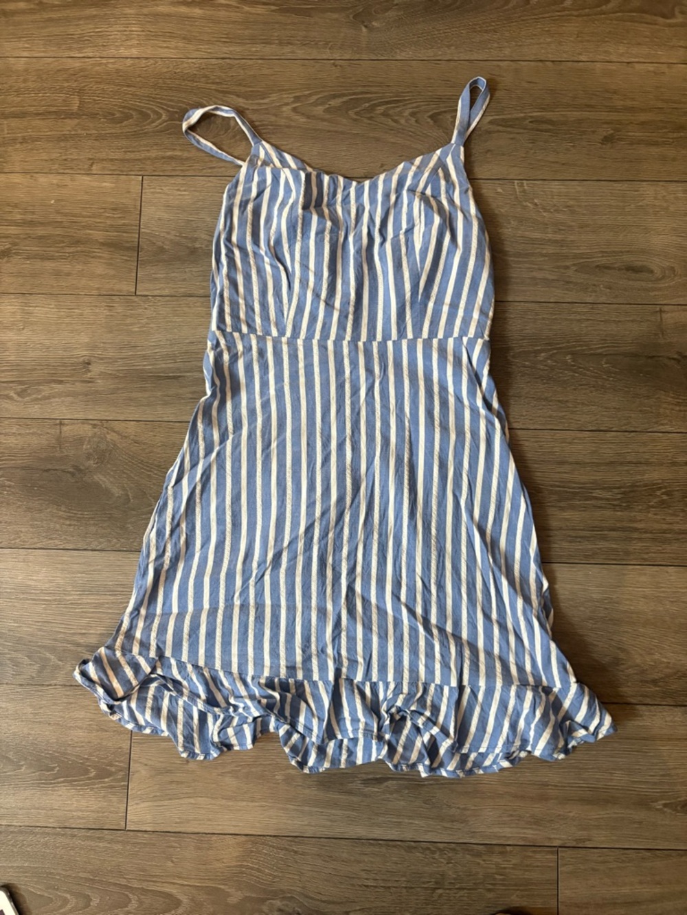 Old Navy Blue and White Striped Sundress with Smocked Bodice